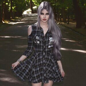 slim fit dress slacks Extravagant designer long blouse in elegant grunge style